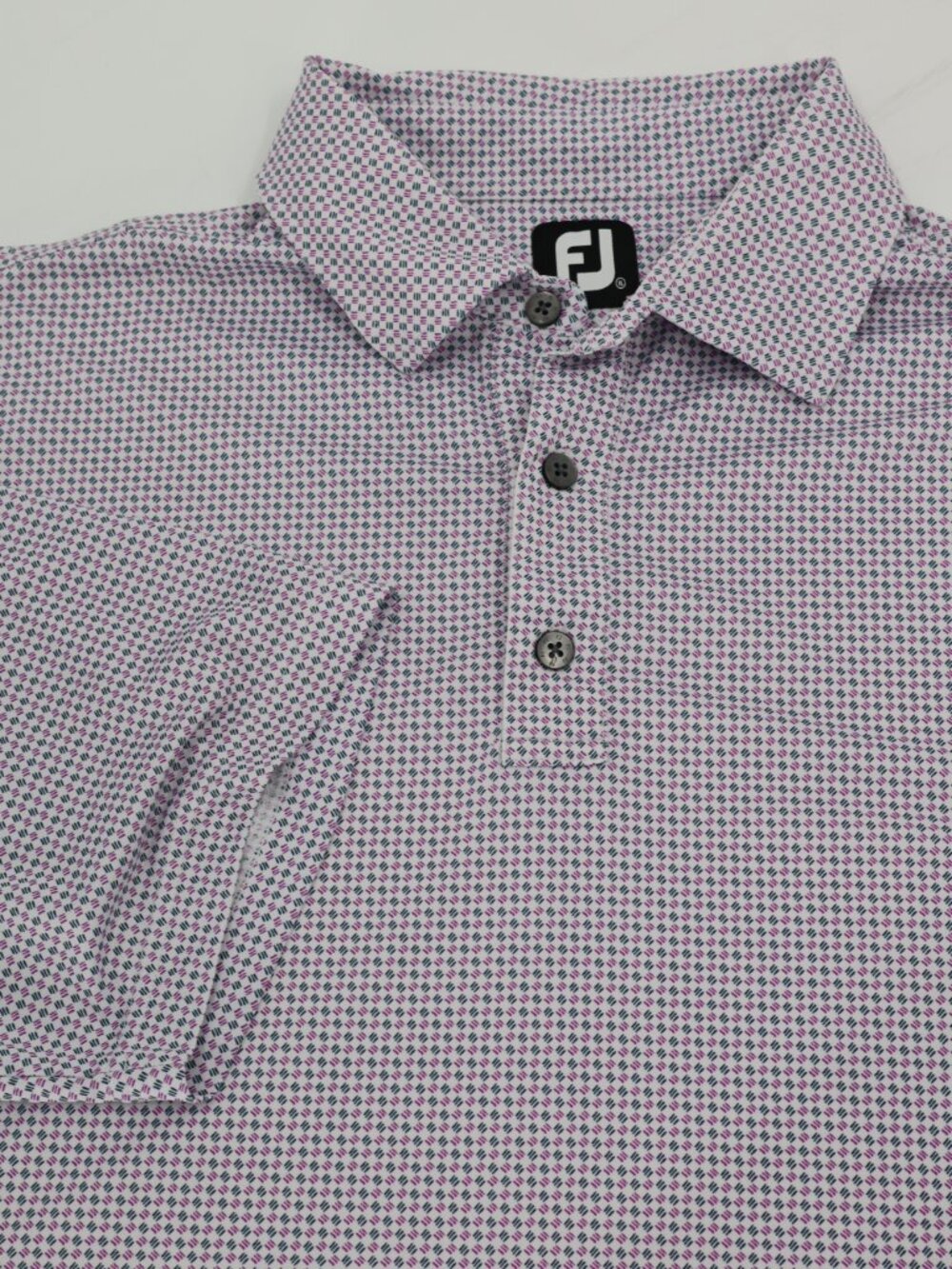 FootJoy Polo Shirt Mens XL Short Sleeve Performance Golf Geometric print Stretch